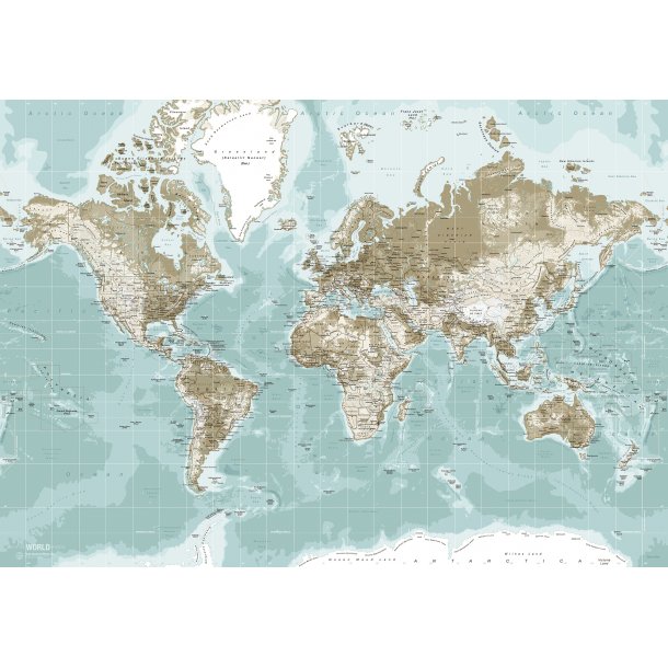 World Map - Winter - Canvas - Incado